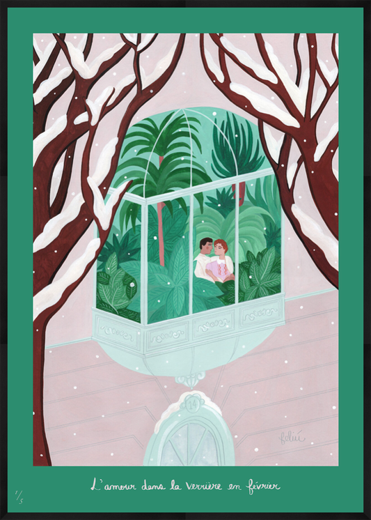 Love in the Glasshouse in February - Art Print